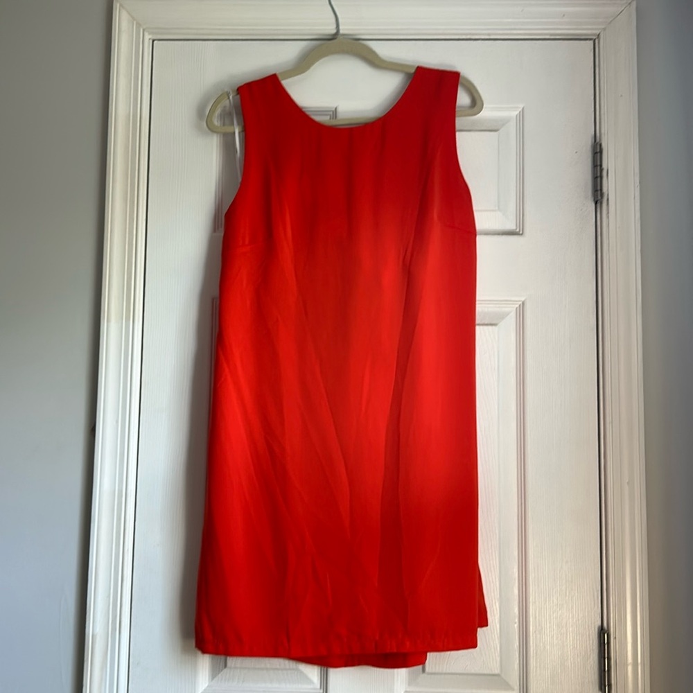 Lulus red/orange shift dress with straps open back size XL